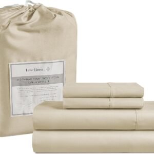 Queen Sheet Set, 4 Pc Queen Size Sheets Set, 450 Thread Count 100% Cotton Sheets, Cooling Sheets Queen Size, Soft and Breathable Bed Sheets Queen, Deep Pocket Queen Sheets - Ivory