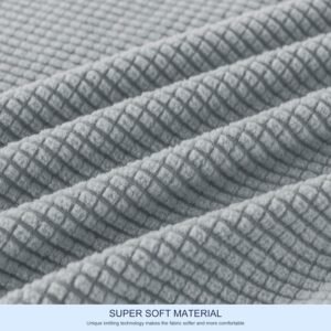 4 Piece Sofa Cover High Stretch Couch Slipcover for 3 Cushion Soft Sofa Slipcover Jacquard Fabric Furniture Covers with Elastic Bottom Machine Washable(Light Gray,Large)