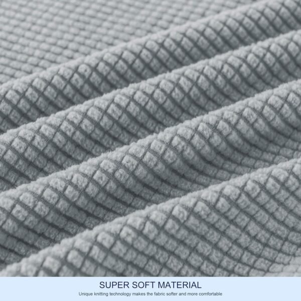 4 Piece Sofa Cover High Stretch Couch Slipcover for 3 Cushion Soft Sofa Slipcover Jacquard Fabric Furniture Covers with Elastic Bottom Machine Washable(Light Gray,Large)