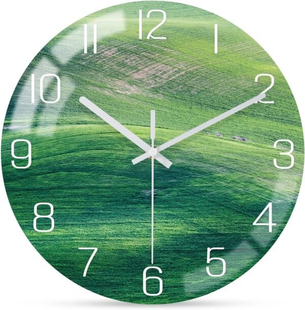 91LxdPxNeSL._AC_SL1500.jpg 12 Inch Modern Wall Clock, Aesthetic Black and Gold Bathroom Decor Accessories, Silent Battery Operated Decorative Aurora Clocks for Living Room/Kitchen/Office/Bedroom (Glass)