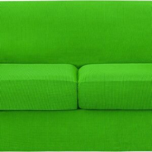 4 Piece Sofa Cover High Stretch Couch Slipcover for 3 Cushion Soft Sofa Slipcover Jacquard Fabric Furniture Covers with Elastic Bottom Machine Washable(Light Gray,Large)