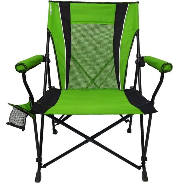 Dual Lock Portable Chair with Cooler - Vik Black, Folding, Camping, 300 lb Capacity, 2 Cup Holders