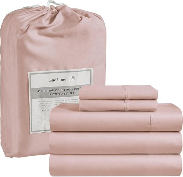 Queen Sheet Set, 4 Pc Queen Size Sheets Set, 450 Thread Count 100% Cotton Sheets, Cooling Sheets Queen Size, Soft and Breathable Bed Sheets Queen, Deep Pocket Queen Sheets - Ivory