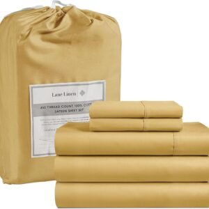 Queen Sheet Set, 4 Pc Queen Size Sheets Set, 450 Thread Count 100% Cotton Sheets, Cooling Sheets Queen Size, Soft and Breathable Bed Sheets Queen, Deep Pocket Queen Sheets - Ivory