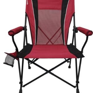 Dual Lock Portable Chair with Cooler - Vik Black, Folding, Camping, 300 lb Capacity, 2 Cup Holders