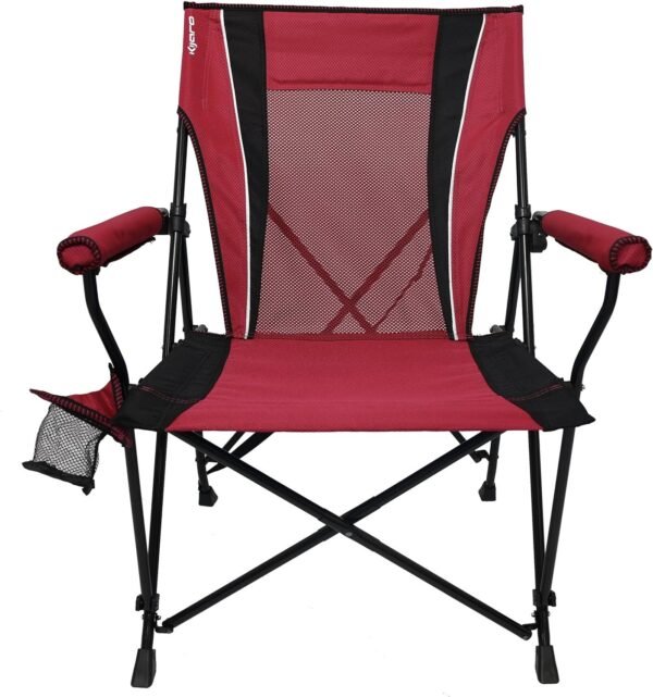 Dual Lock Portable Chair with Cooler - Vik Black, Folding, Camping, 300 lb Capacity, 2 Cup Holders