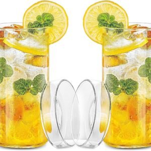 Drinking Glasses 19 oz, Thin Highball Glasses Set of 6,Clear Tall Glass Cups For Water, Juice, Beer, Drinks, and Cocktails and Mixed Drinks