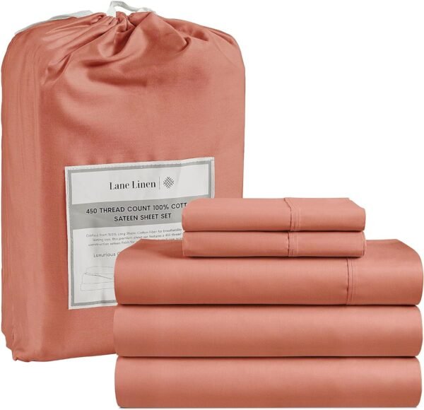 Queen Sheet Set, 4 Pc Queen Size Sheets Set, 450 Thread Count 100% Cotton Sheets, Cooling Sheets Queen Size, Soft and Breathable Bed Sheets Queen, Deep Pocket Queen Sheets - Ivory