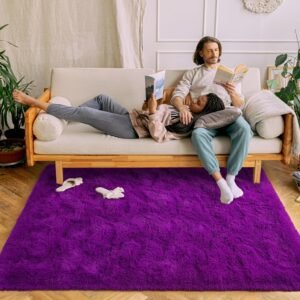 Soft Runner Rugs for Bedroom Living Room Plush Fluffy Rug 2x6 Feet, Shag Furry Area Rug Carpet Non Shedding for Nursery Children Kids Girls Room Home Decorative, Grey