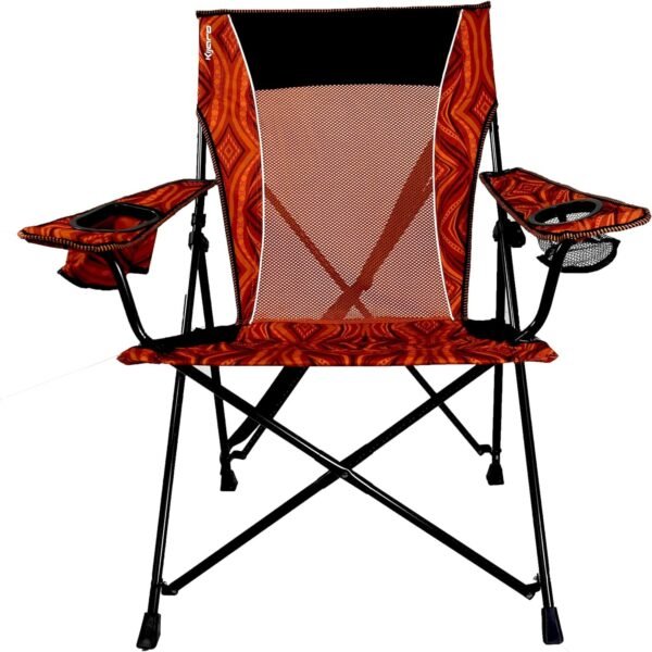 Dual Lock Portable Chair with Cooler - Vik Black, Folding, Camping, 300 lb Capacity, 2 Cup Holders