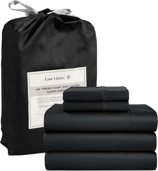 Queen Sheet Set, 4 Pc Queen Size Sheets Set, 450 Thread Count 100% Cotton Sheets, Cooling Sheets Queen Size, Soft and Breathable Bed Sheets Queen, Deep Pocket Queen Sheets - Ivory
