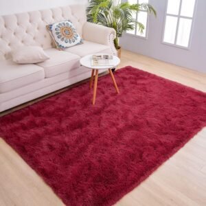 Soft Runner Rugs for Bedroom Living Room Plush Fluffy Rug 2x6 Feet, Shag Furry Area Rug Carpet Non Shedding for Nursery Children Kids Girls Room Home Decorative, Grey