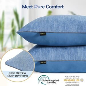 Cooling Bed Pillow Queen Size -2 Pack Hotel Luxury Pillows for Sleeping - Down Filling Supportive Pillows Queen Size Set of 2 for Back Side Stomach Sleepers(20"*28")