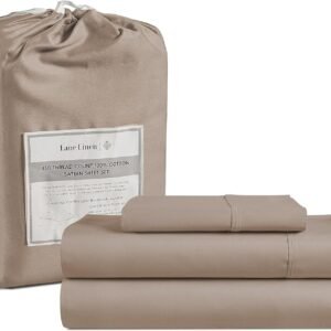 Queen Sheet Set, 4 Pc Queen Size Sheets Set, 450 Thread Count 100% Cotton Sheets, Cooling Sheets Queen Size, Soft and Breathable Bed Sheets Queen, Deep Pocket Queen Sheets - Ivory