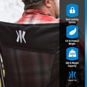 Dual Lock Portable Chair with Cooler - Vik Black, Folding, Camping, 300 lb Capacity, 2 Cup Holders