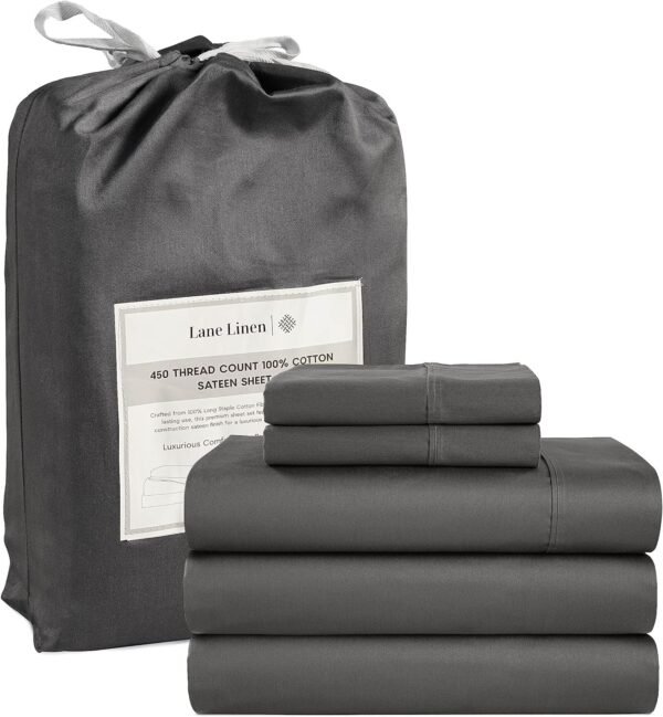Queen Sheet Set, 4 Pc Queen Size Sheets Set, 450 Thread Count 100% Cotton Sheets, Cooling Sheets Queen Size, Soft and Breathable Bed Sheets Queen, Deep Pocket Queen Sheets - Ivory
