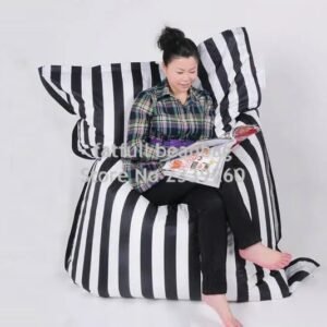 Cover-only-No-Filler-Cotton-fabric-Black-strip-fashion-bean-bag-READING-chair-living-room-beanbag_752065cf-28ff-447e-9f07-04dc7dfbcd09.jpg Cover only No Filler - Cotton fabric Black strip fashion bean bag READING chair, living room beanbag sofa cushion 56 x 72 inch