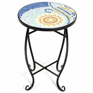 Outdoor Indoor Accent Table Plant Stand Scheme Garden Steel Ocean  Home Furniture