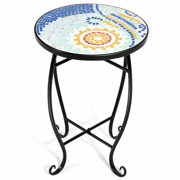 Outdoor Indoor Accent Table Plant Stand Scheme Garden Steel Ocean  Home Furniture