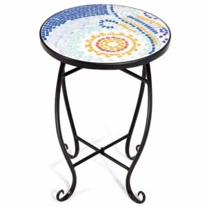 Outdoor Indoor Accent Table Plant Stand Scheme Garden Steel Ocean  Home Furniture