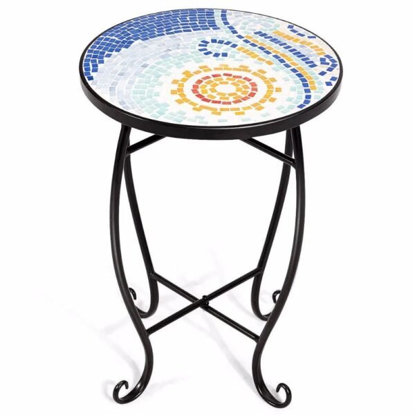 Outdoor Indoor Accent Table Plant Stand Scheme Garden Steel Ocean  Home Furniture