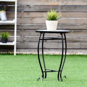 Outdoor Indoor Accent Table Plant Stand Scheme Garden Steel Ocean  Home Furniture