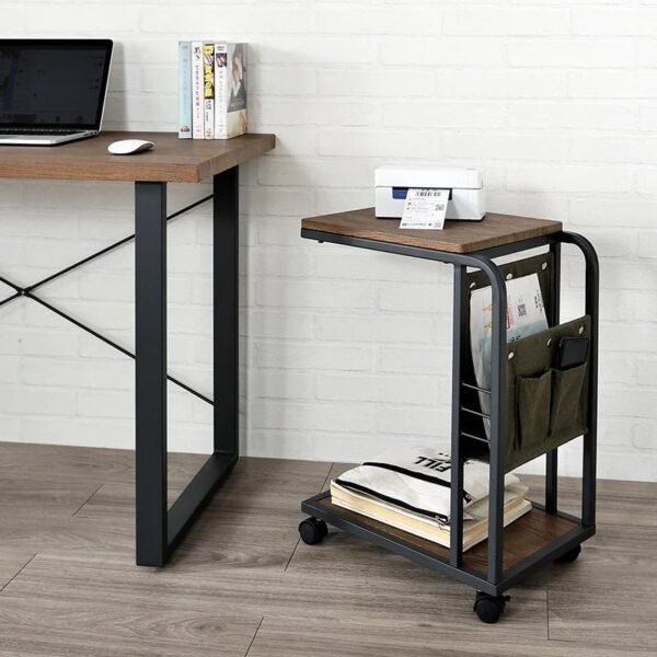 Modern Metal Sofa Side Table Coffee Tables for Sale Living Room Furniture Small Black Round Coffee Table with Wheel