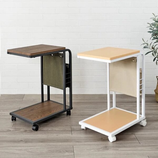 Modern Metal Sofa Side Table Coffee Tables for Sale Living Room Furniture Small Black Round Coffee Table with Wheel