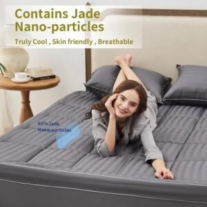 Natural Soybean Fibre Overfilled Plush Pillow Floor Mattress with 8-21 Inch Mattress Protector Pocket 60''x80'' Tatami